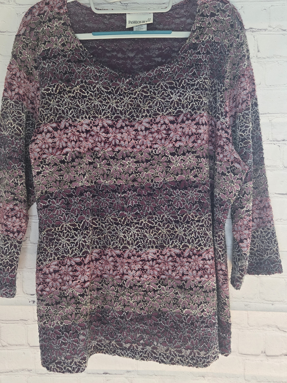 Fashion Bug USA Y2k Bloomcore Floral Ombre Lace Sheer Top Fairy CottageCore